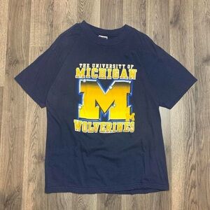 Vintage 2000s Michigan Wolverines Spellout Shirt